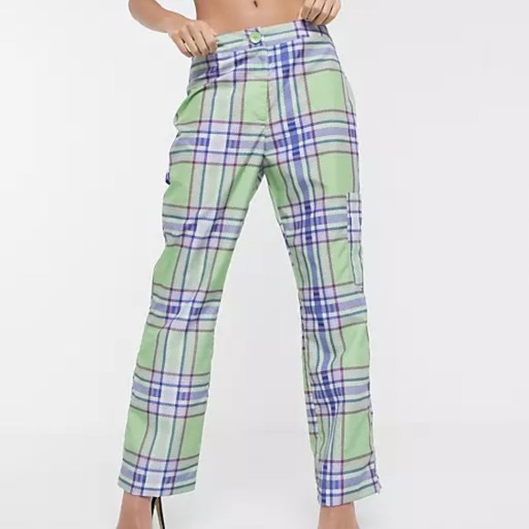 ASOS Pants - ⚡️Last Days! ASOS DESIGN 90's check kick flare trouser in shell fabric co-rd 8